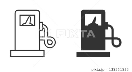 Fuel pump icon in flat style. Gas station sign vector illustration on white isolated background. Petrol business concept. 135351533