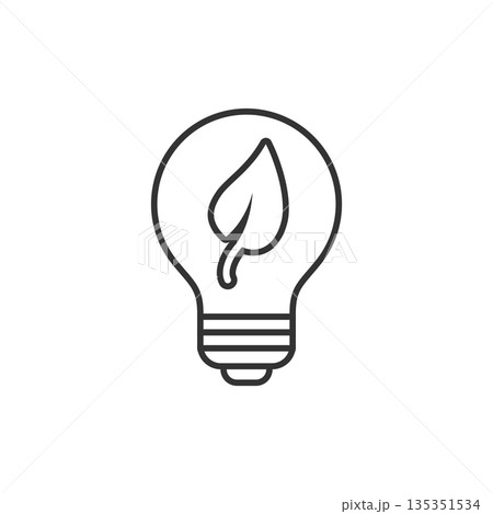 Light bulb icon in flat style. Lightbulb vector illustration on white isolated background. Energy lamp sign business concept. 135351534