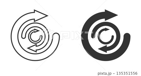 Arrow cycle icon in flat style. Recycle eco vector illustration on white isolated background. Balance business concept. 135351556
