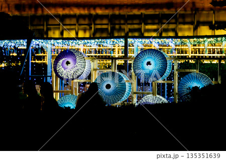 【愛知県飛島村】とびしま宵あかり　和傘と風鈴とイルミネーションの絶景 135351639