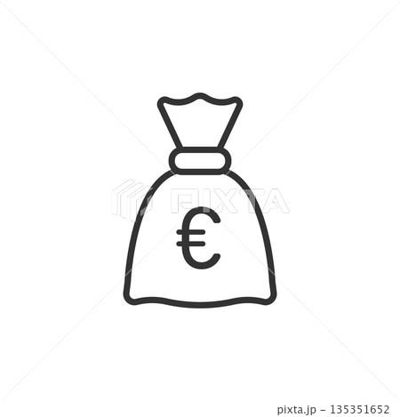 Money bag icon in flat style. Moneybag vector illustration on isolated background. Coin sack sign business concept. Money bag icon in flat style. Moneybag vector illustration on isolated background. Coin sack sign business concept. 135351652