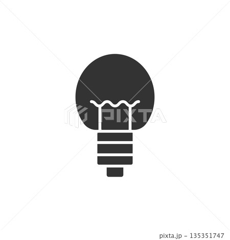 Light bulb icon in flat style. Lightbulb vector illustration on white isolated background. Energy lamp sign business concept. Light bulb icon in flat style. Lightbulb vector illustration on white isolated background. Energy lamp sign business concept. 135351747