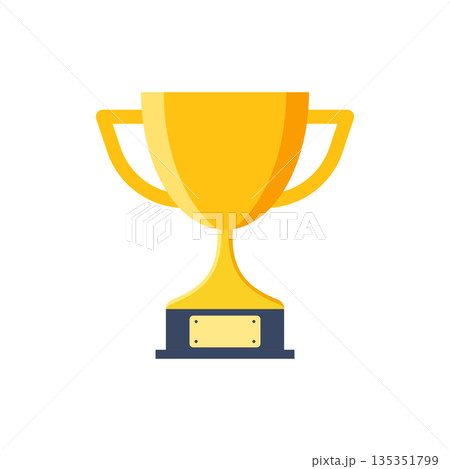 Trophy cup icon in flat style. Goblet prize vector illustration on isolated background. Award sign business concept. Trophy cup icon in flat style. Goblet prize vector illustration on isolated background. Award sign business concept. 135351799
