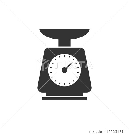 Bathroom weight scale icon in flat style. Mass measurement vector illustration on isolated background. Overweight sign business concept. Bathroom weight scale icon in flat style. Mass measurement vector illustration on isolated background. Overweight sign business concept. 135351814