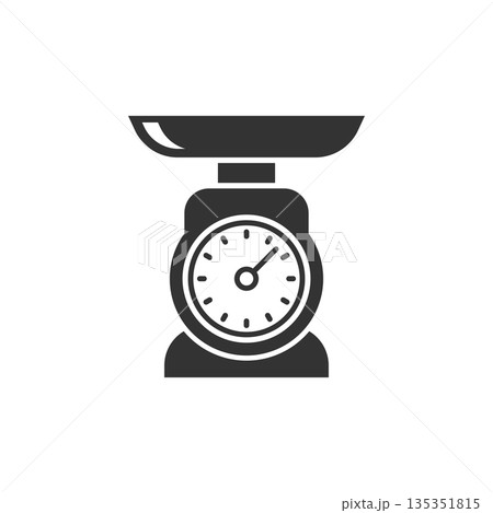 Bathroom weight scale icon in flat style. Mass measurement vector illustration on isolated background. Overweight sign business concept. Bathroom weight scale icon in flat style. Mass measurement vector illustration on isolated background. Overweight sign business concept. 135351815