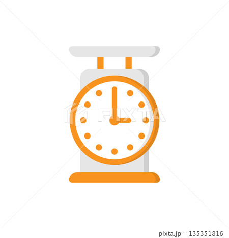 Bathroom weight scale icon in flat style. Mass measurement vector illustration on isolated background. Overweight sign business concept. 135351816