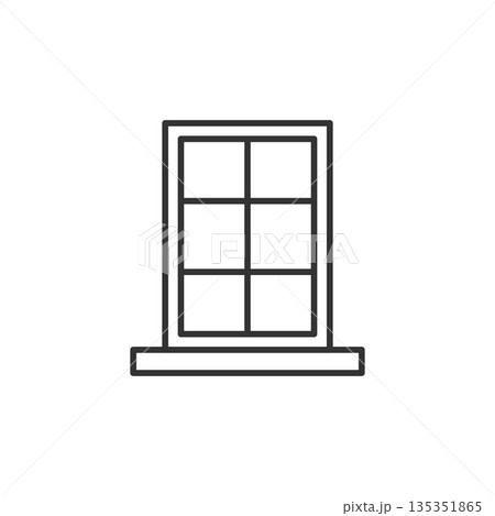 Window icon in flat style. Casement vector illustration on isolated background. House interior sign business concept. Window icon in flat style. Casement vector illustration on isolated background. House interior sign business concept. 135351865