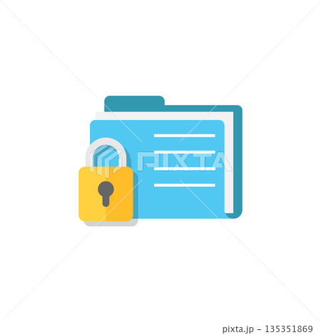 Files folder permission icon in flat style. Document access vector illustration on isolated background. Secret archive sign business concept. Files folder permission icon in flat style. Document access vector illustration on isolated background. Secret archive sign business concept. 135351869