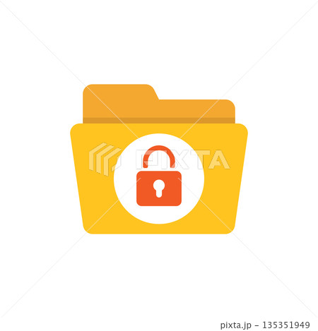 Files folder permission icon in flat style. Document access vector illustration on isolated background. Secret archive sign business concept. Files folder permission icon in flat style. Document access vector illustration on isolated background. Secret archive sign business concept. 135351949