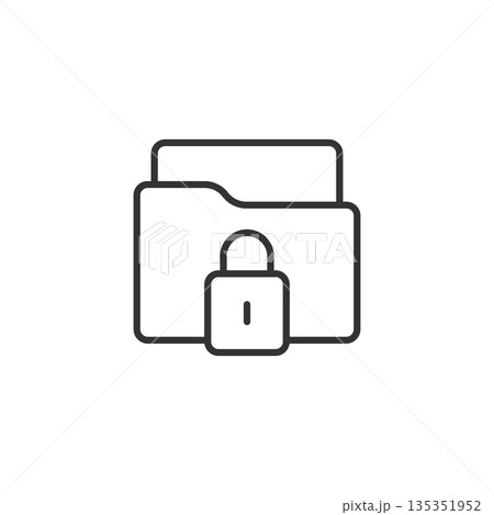 Files folder permission icon in flat style. Document access vector illustration on isolated background. Secret archive sign business concept. 135351952