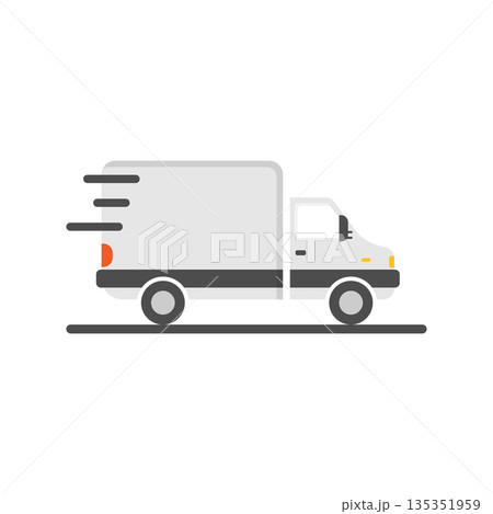 Shipping fast icon in flat style. Delivery truck vector illustration on isolated background. Express logistic sign business concept. 135351959
