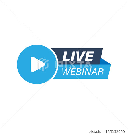Live webinar icon in flat style. Online training vector illustration on isolated background. Conference stream sign business concept. Live webinar icon in flat style. Online training vector illustration on isolated background. Conference stream sign business concept. 135352060