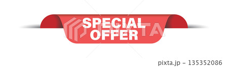 Special offer label icon in flat style. Discount banner vector illustration on isolated background. Sale sign business concept. 135352086