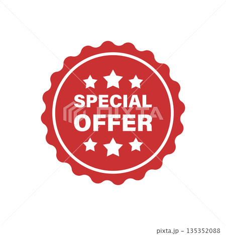 Special offer label icon in flat style. Discount banner vector illustration on isolated background. Sale sign business concept. Special offer label icon in flat style. Discount banner vector illustration on isolated background. Sale sign business concept. 135352088