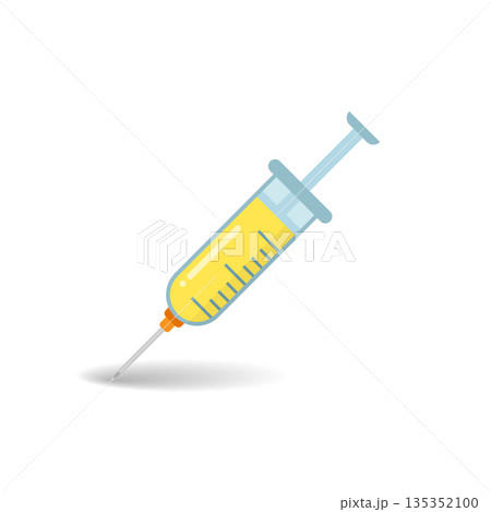Syringe icon in flat style. Coronavirus vaccine inject vector illustration on isolated background. Covid-19 vaccination sign business concept. Syringe icon in flat style. Coronavirus vaccine inject vector illustration on isolated background. Covid-19 vaccination sign business concept. 135352100