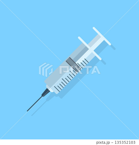 Syringe icon in flat style. Coronavirus vaccine inject vector illustration on isolated background. Covid-19 vaccination sign business concept. Syringe icon in flat style. Coronavirus vaccine inject vector illustration on isolated background. Covid-19 vaccination sign business concept. 135352103