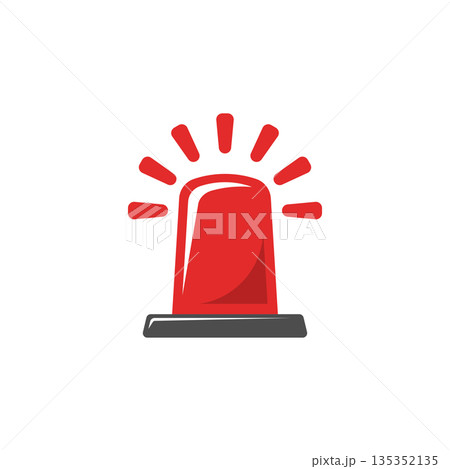 Emergency alarm icon in flat style. Alert lamp vector illustration on isolated background. Police urgency sign business concept. Emergency alarm icon in flat style. Alert lamp vector illustration on isolated background. Police urgency sign business concept. 135352135