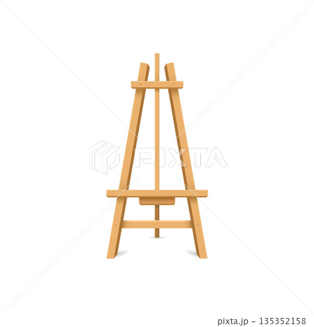 Paint desk icon in flat style. Easel vector illustration on isolated background. Painting panel sign business concept. 135352158