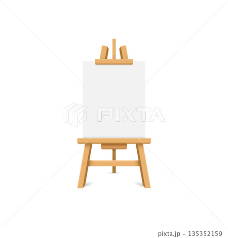 Paint desk icon in flat style. Easel vector illustration on isolated background. Painting panel sign business concept. Paint desk icon in flat style. Easel vector illustration on isolated background. Painting panel sign business concept. 135352159