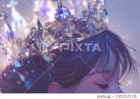 豪華な王冠をつけた女性 135352170