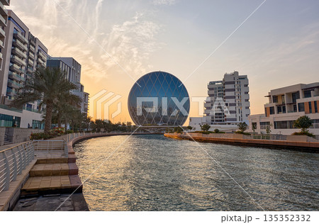 Abu Dhabi, United Arab Emirates - January 10, 2026: Aldar Headquarters Circular Skyscraper in Abu Dhabi Abu Dhabi, United Arab Emirates - January 10, 2026: Aldar Headquarters Circular Skyscraper in Abu Dhabi 135352332