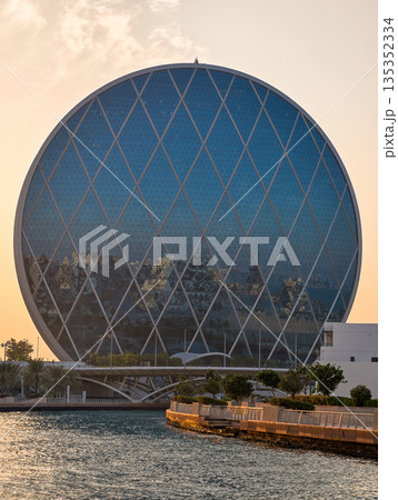 Abu Dhabi, United Arab Emirates - January 10, 2026: Aldar Headquarters Circular Skyscraper in Abu Dhabi Abu Dhabi, United Arab Emirates - January 10, 2026: Aldar Headquarters Circular Skyscraper in Abu Dhabi 135352334