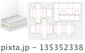 White Gift Box Packaging Mockup with Gold Accent and Die Cut Templates for your product in the form foldable crease thickness for bakery shops, products compartments unique designs 135352338