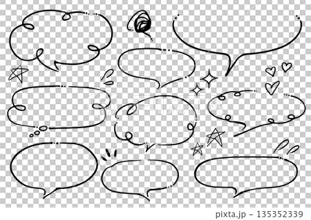 A collection of rough, hand-drawn speech bubbles A collection of rough, hand-drawn speech bubbles 135352339