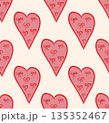 Vector seamless pattern with tiny red hearts. Vector illustration for Valentines Day, baby shower, birthday, wedding print. 135352467