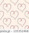 Vector seamless pattern with tiny red hearts. Vector illustration for Valentines Day, baby shower, birthday, wedding print. 135352468