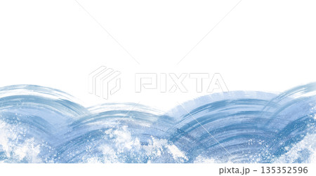 和風の波 曲線が重なり合う背景 135352596