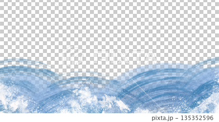 和風の波 曲線が重なり合う背景 135352596