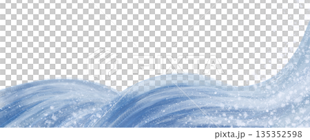 透明背景的日式波浪 135352598