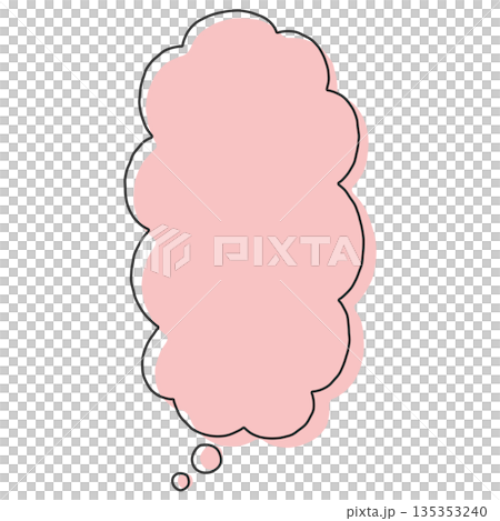 Hand-drawn simple vertical downward-facing speech bubble (pink, red) Hand-drawn simple vertical downward-facing speech bubble (pink, red) 135353240