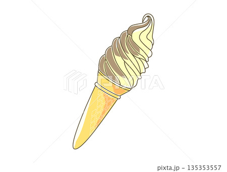 ソフトクリーム 1本 チョコバナナのアイスクリーム 135353557