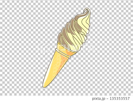 ソフトクリーム 1本 チョコバナナのアイスクリーム 135353557