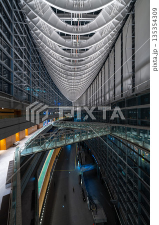 東京国際フォーラムのガラスアトリウムと近未来的な天井デザイン 東京国際フォーラムのガラスアトリウムと近未来的な天井デザイン 135354309
