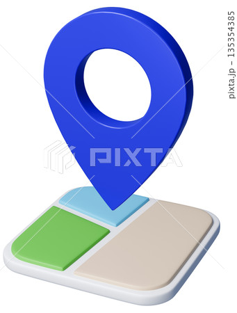 3D画像_マップピン_青 3D画像_マップピン_青 135354385
