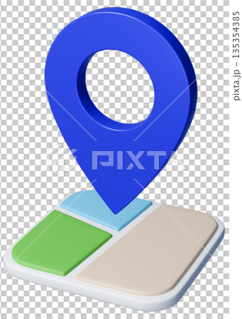 3D画像_マップピン_青 3D画像_マップピン_青 135354385