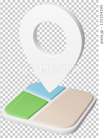 3D image_map pin_white 3D image_map pin_white 135354395
