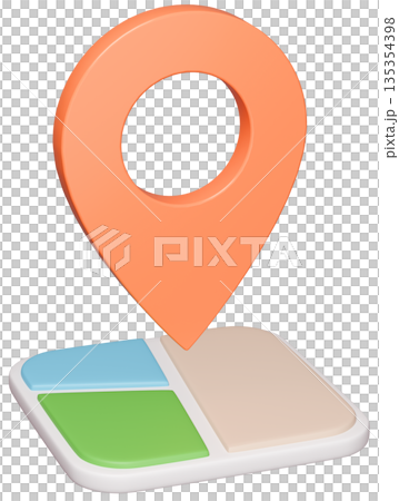 3D image_map pin_orange 3D image_map pin_orange 135354398