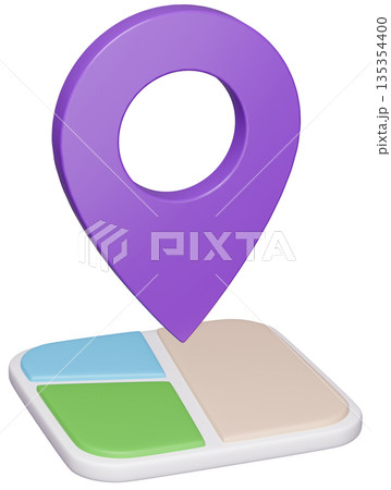 3D画像_マップピン_紫 135354400