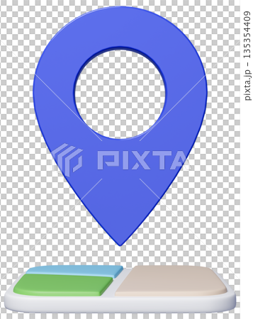 3D圖片地圖 Pin_Blue 3D圖片地圖 Pin_Blue 135354409