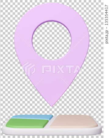 3D影像地圖圖釘_紫色 135354417