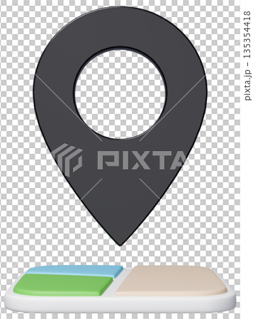 3D圖片_地圖 Pin_Black 135354418