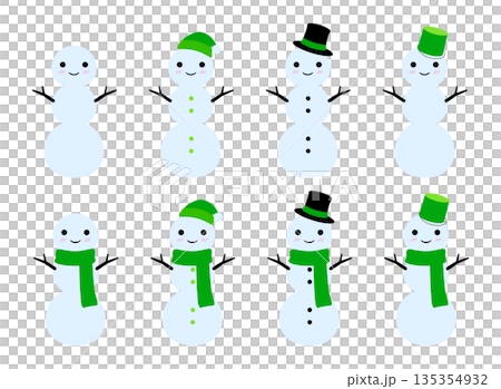 Cute Snowman 3-Tier Transparent Set Green Cute Snowman 3-Tier Transparent Set Green 135354932