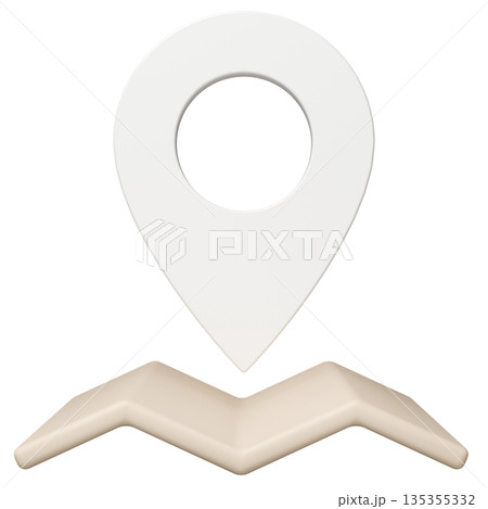 3D画像_マップピン_白 3D画像_マップピン_白 135355332