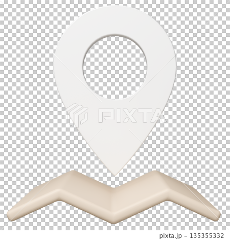3D画像_マップピン_白 3D画像_マップピン_白 135355332