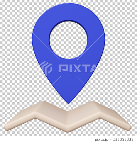 3D Image_Map Pin_Blue 135355335