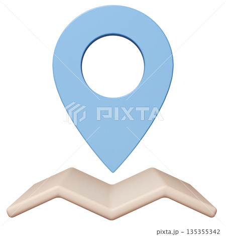 3D画像_マップピン_水色 135355342